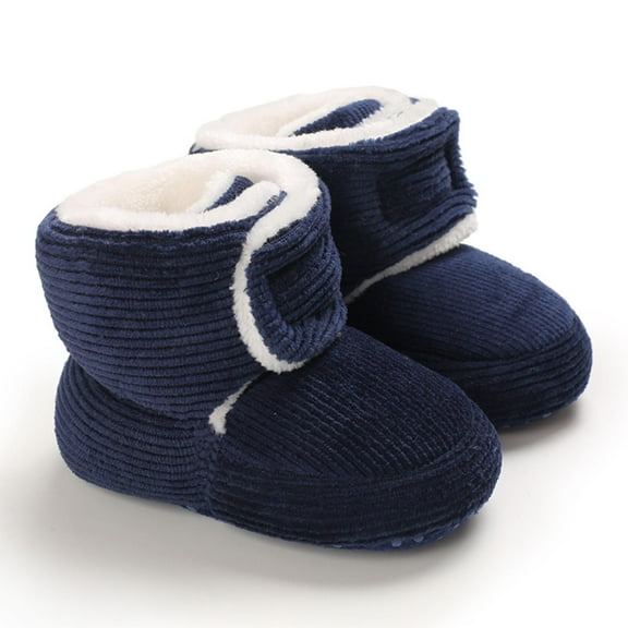 Soft Fleece Booties Stay On Slippers Socks Shoes First Walkers Winter Ankle Crib Shoes