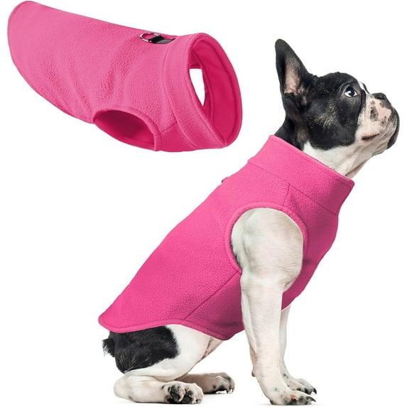 Soft Fleece Dog Sweater Vest with D Ring Leash - Warm Pullover Jacket for Small, Medium, Large Dogs 1Pack