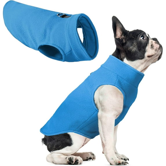 Soft Fleece Dog Sweater Vest with D Ring Leash - Warm Pullover Jacket for Small, Medium, Large Dogs 1Pack