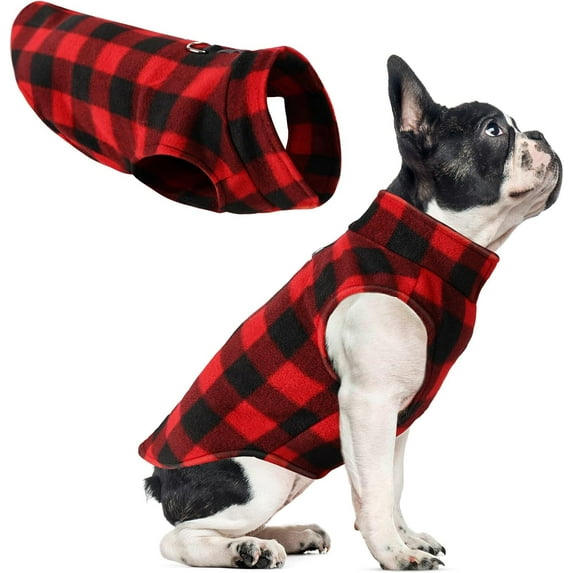 Soft Fleece Dog Sweater Vest with D Ring Leash - Warm Pullover Jacket for Small, Medium, Large Dogs 1Pack