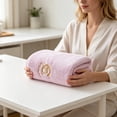 thumbnail image 1 of Soft Fleece Embroidered Bath Towel, Quick Dry Water Absorbent Lint-Free Towel for Home Gym Beach Use,Purple, 1 of 5