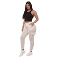 thumbnail image 1 of Soft Fleece Lined Cargo Sweatpants - Cream, 1 of 9