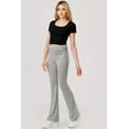 thumbnail image 1 of Soft Fleece Lined Fold Over Ruched Waist Flare Pants - Light Heather Gray, 1 of 9