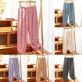 thumbnail image 1 of Soft Fleece Pajama Pants Solid Color Sleepwear Elastic Waist Comfort Fit, 1 of 7