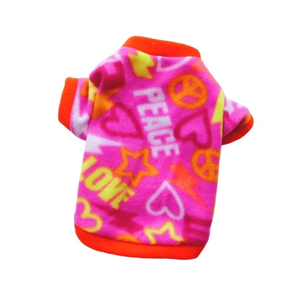 Soft Pet Sweatshirt, Peace & Love Print Dog Cat Pullover, Warm Winter Pet Clothing for Small Medium Dogs & Cats (Size/Style as Pictured)