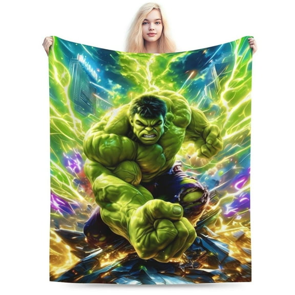 Soft Fleece Plush Throw Green Hulk Fluffy Blanket for Couch Sofa Bed Office 50"x40"