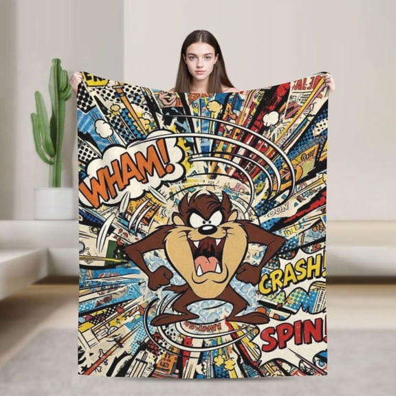 Soft Fleece Plush Throw Looney Tunes Taz-Mania Fluffy Blanket for Couch Sofa Bed Office 50"x40"