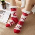 thumbnail image 1 of Soft Fleece Slipper Socks for Women, Thermal Fuzzy Design with Anti-Skid Dots, Ideal for Lounge & Travel, Size US 5 to 11, 1 of 4