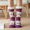 thumbnail image 1 of Soft Fleece Slipper Socks for Women, Thermal Fuzzy Design with Anti-Skid Dots, Ideal for Lounge & Travel, Size US 5 to 11, 1 of 4