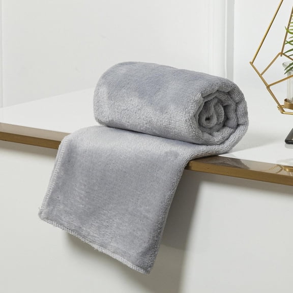 Soft Fleece Throw Blanket 27.6" x 39.4", Breathable and Lightweight Cotton Throw Blanket, Reversible Plush Fluffy Large Big Blanket, Soft and Breathable Thermal Blanket for All Seasons, Skin-Friendly