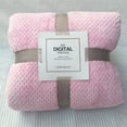 thumbnail image 1 of Soft Fleece Throw Blanket- Plush Polyester Bed & Couch Blanket for All Seasons | Hypoallergenic Luxury Blanket (Pink) | Machine Washable Home Decor, 1 of 5