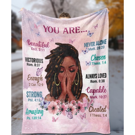 Soft Fleece Throw Blanket with Inspirational Positive Thoughts and Quotes 50''x60"