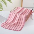 thumbnail image 1 of Soft Fleece Tricot Striped Towel - 70x30cm (27.55x11.81in) Quick Dry Bath Towel, Ultra Absorbent & Lightweight for Adults & Klds - Purple, Red, Blue, Yellow, Pink - 1pc, 1 of 7