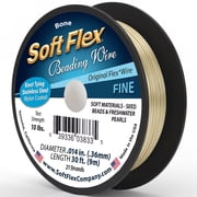 Soft Flex 21-Strand Fine Beading Wire, SFW, Bone Nylon, 0.014 x 30ft