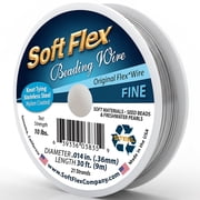 Soft Flex 21-Strand Fine Beading Wire, SFW, Satin Silver, 0.014 x 30ft
