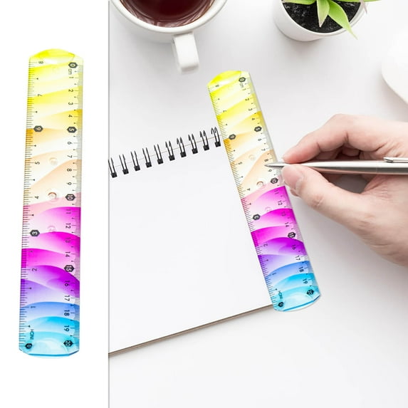 Soft Flexible Ruler, Plastic Measuring tool, 20CM Colored Bendable Ruler for Drawing and Crafts, Lightweight Portable Design with Clear Centimeters and Inches, Safe Rounded Edges