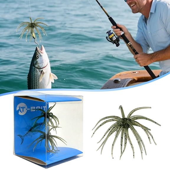 Soft Floating Sea Urchin Lure 2Pcs, Tentacle Design Artificial Bait for River Freshwater Trout Fishing