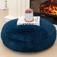 thumbnail image 1 of Soft Floor Pillow Large Floor Cushion for Sitting Fur Meditation Pillow Premium Yoga Pillow for Living Room Bedroom Balcony Outdoor (Navy Blue Floor Pillow with Insert), 1 of 13