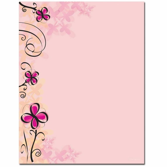 Soft Floral Letterhead Laser & Inkjet Printer Paper, 80 Sheet Pack