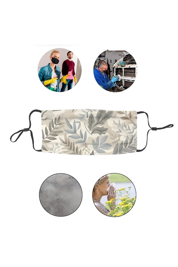 Soft Floral Outdoor Face Mask for Women Men Breathable Reusable Cotton Mask with Adjustable Ear Loops Lightweight Comfort for Daily Use Running Travel Commuting
