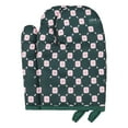 thumbnail image 1 of Soft Floral Oven Mitts, Heat-Resistant Cooking Gloves, Thick Cotton Lining, Gripping for Baking, Kitchen Mitts Set of 2 Dark Green 10.4x7.1inch, 1 of 6