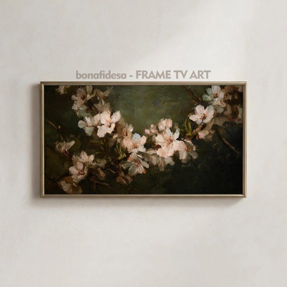 Soft Floral Vintage Frame Spring Botanical Decor Wall Art