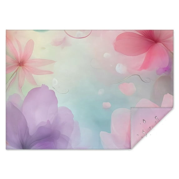 Soft Floral Watercolor Pattern Rectangle Tablecloth 60"x84",Waterproof Polyester Rectangle Table Cloth, Wipeable Spillproof Polyester Tablecloth for Dining, Camping, Indoor and Outdoor