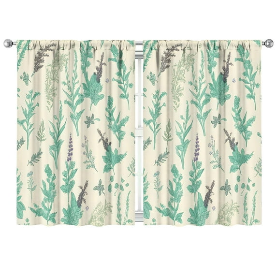 Soft Floral Window Drapes 42x63 Inch 2 Panels Rod Pocket Blackout Curtains for Bedroom and Peaceful Decor
