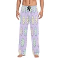thumbnail image 1 of Soft Flower Pattern Men's Lightweight Pajama Bottoms Stretch Elastic Waist Side Pockets Spring Fall, 1 of 7