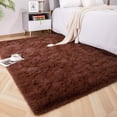 thumbnail image 1 of Soft Fluffy Area Rugs for Bedroom Kids Room Plush Shaggy Nursery Rug Furry Throw Carpets for Boys Girls, College Dorm Fuzzy Rugs Living Room Home Decorate Rug,Coffee,3.3 x 4 Feet, 1 of 7