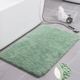 thumbnail image 1 of Soft Fluffy Bathroom Rugs Absorbent Non-Slip 20" x 32" Light Green Microfiber Plush Bath Mats Machine Washable, 1 of 8