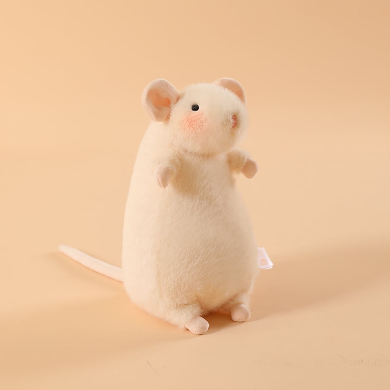 Soft Fluffy Bicolor Mouse Plush Toy, Cute Mini Stuffed Rat Animal, Cozy ...