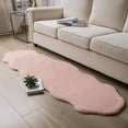 thumbnail image 1 of Soft Fluffy Faux Rabbit Fur Area Rugs, Indoor Decor Mat, 2 x 6 Feet, Pink, 1 Pack, 1 of 7