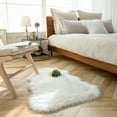 thumbnail image 1 of Soft Fluffy Faux Sheepskin Fur Area Rug, Home Decorative Indoor Floor Mat, White, 2 x 3 Feet, 1 of 4