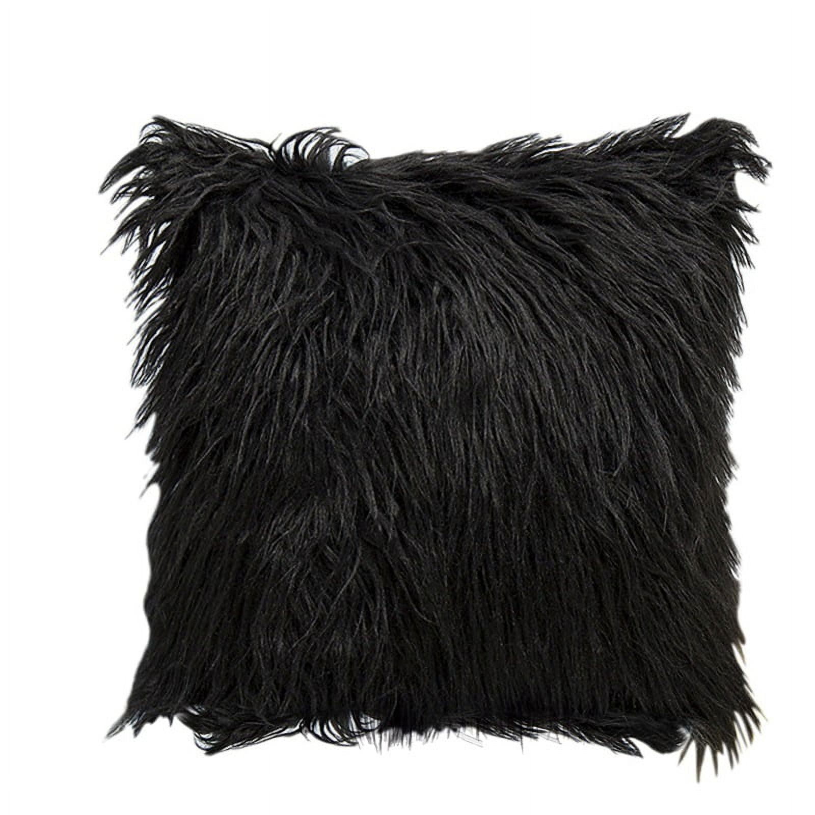 Soft Fluffy Fur Solid Color Square Home Decor Throw Pillow Case
