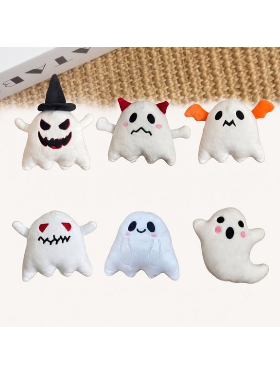 Soft Fluffy Ghost Stuffed Plushies, Kawaii Expression Mini Ghost Doll Halloween Decor, Perfect Halloween Party Favor Classroom Prize Kids Halloween Gift