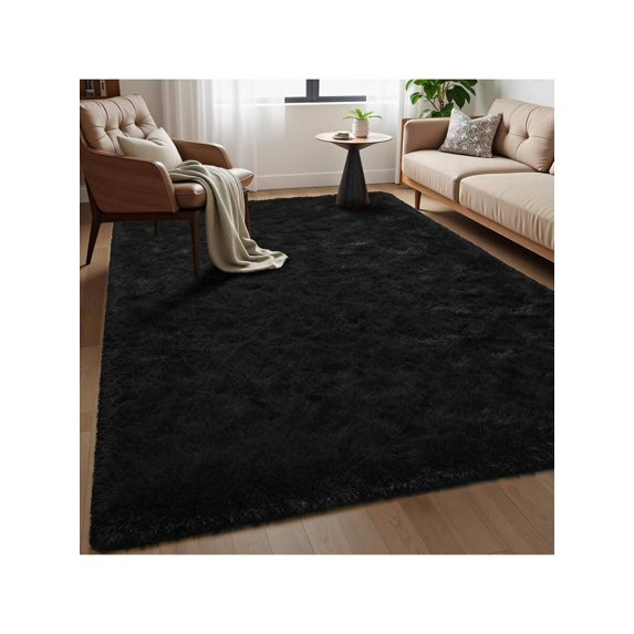 Soft Fluffy Luxury Shag Area Rug - Plush, Non-Slip, Machine Washable, Anti-Fade, Living Room Bedroom Accent Rug, Home Decor Floor Carpet