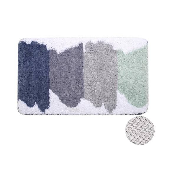 Soft Fluffy Microfiber Bathroom Rugs Absorbent Non-Slip Backing 16" x 24" Plush Floor Mats Machine Washable