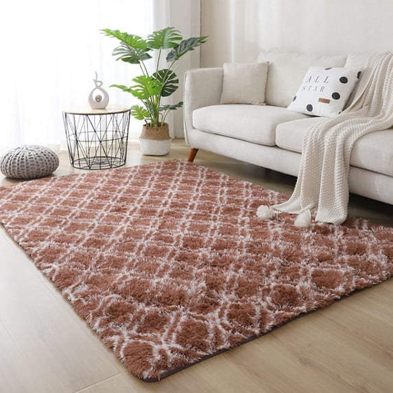 Soft Fluffy Modern Living Room Area Rugs Shaggy Plush Non-Slip Bedroom Carpets Suitable for Children Room, College Dorm and Nursery Home Decor Floor Rugs(31"x79"/63"x90")