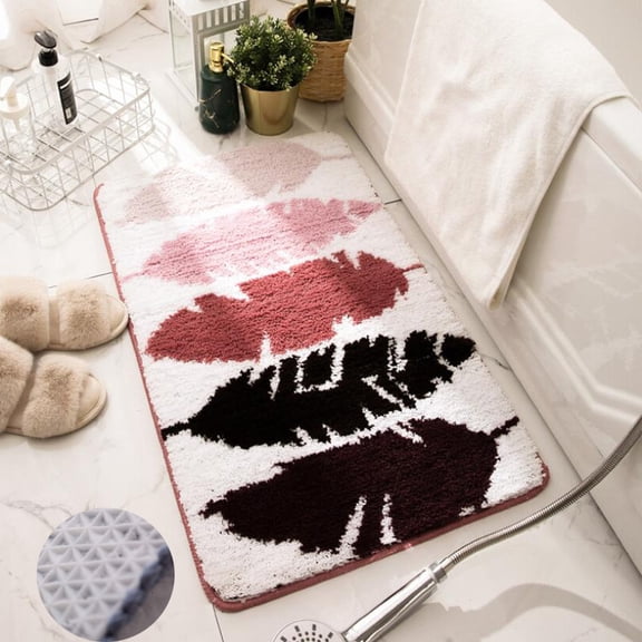 Soft Fluffy Plush Bathroom Rugs Absorbent Non-Slip Backing 20" x 32" Microfiber Bath Mats Machine Washable