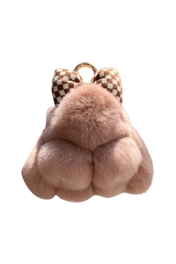 Soft Fluffy Rabbit Keychain Cute Plush Bunny Key Rings Plush Bunny Key Rings Keyring Pompom Keychain Decoration