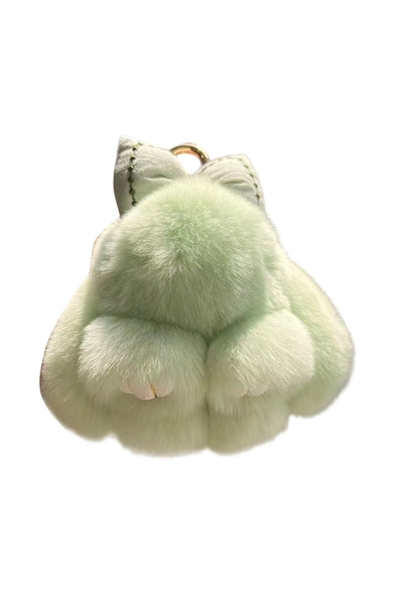 Soft Fluffy Rabbit Keychain Cute Plush Bunny Key Rings Plush Bunny Key Rings Keyring Pompom Keychain Decoration