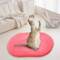 thumbnail image 1 of Soft Fluffy Rugs for Bedroom, Oval Throw Rugs, Shaggy Oval Throw Rugs for Bedside, Non-Slip Cozy Plush Shag Carpet for Kids Room Nursery Dorm Living Room, 23.62x15.75 Inch, Watermelon Red, 1 of 5