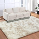 Soft Fluffy Shaggy Area Rug, 5'x7' Tie-Dyed Khaki Anti-Slip Plush Fuzzy ...