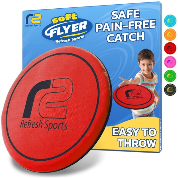 Foam Flying Disc - Soft Safe Design That Floats on Water - Red Soft Flyer® Flying Disc - Outdoor Summer Gift for Kids - Refresh Sports