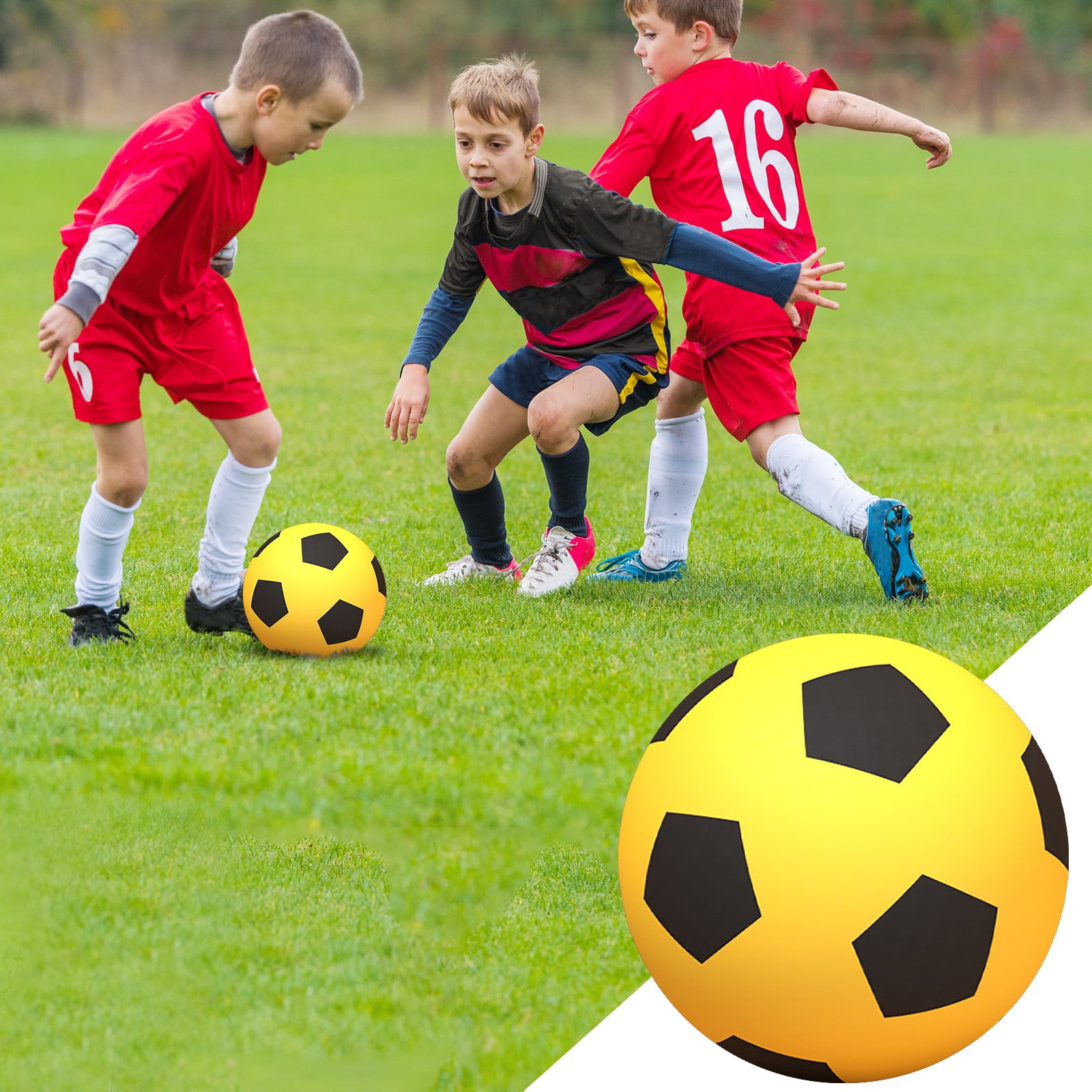 Soft Foam Football Yellow Red And Blue Soft Sponge Indoor And Outdoor