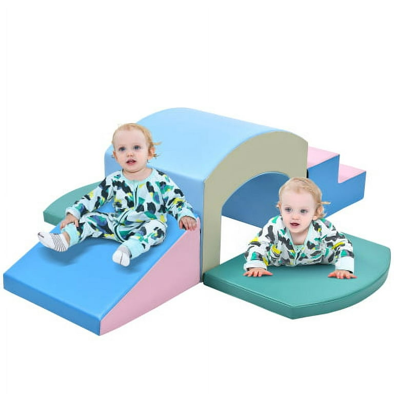 Soft Foam Playset,Safe Soft Zone Single-Tunnel Foam Climber for Kids, Foam  Activity Play Set,Foam Block Playset, Indoor Play Equipment Baby Learning  Toys 
