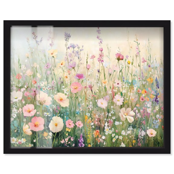 Soft Focus Flora I Shadowbox Print Farmhouse Art by Art Remedy, Black Frame, 30 x 24