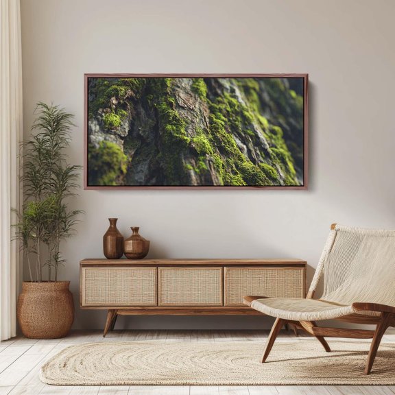 Soft Focus Mossy Tree Trunk Woodland Forest Nature Portrait Decor Unframed Paper Print