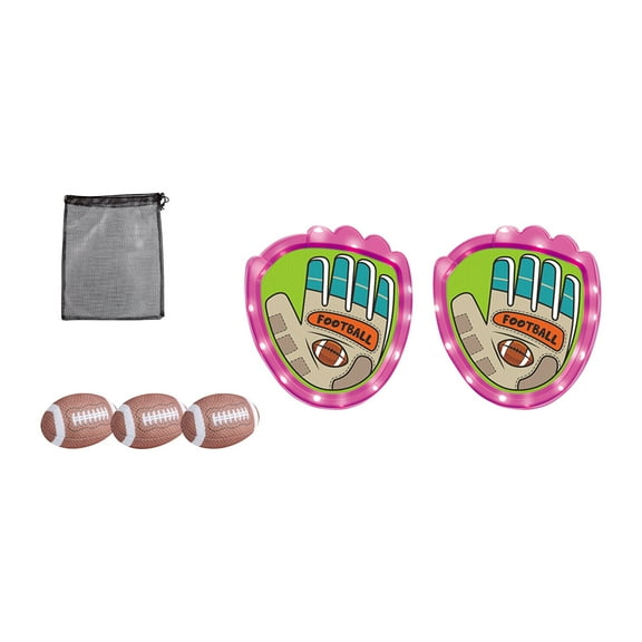 Soft Football Light Up Catch And Throw Game 3-Pack, Led Light Up Footballs For Outdoor Night Games, Family Yard Activities Multicolor 3Pc